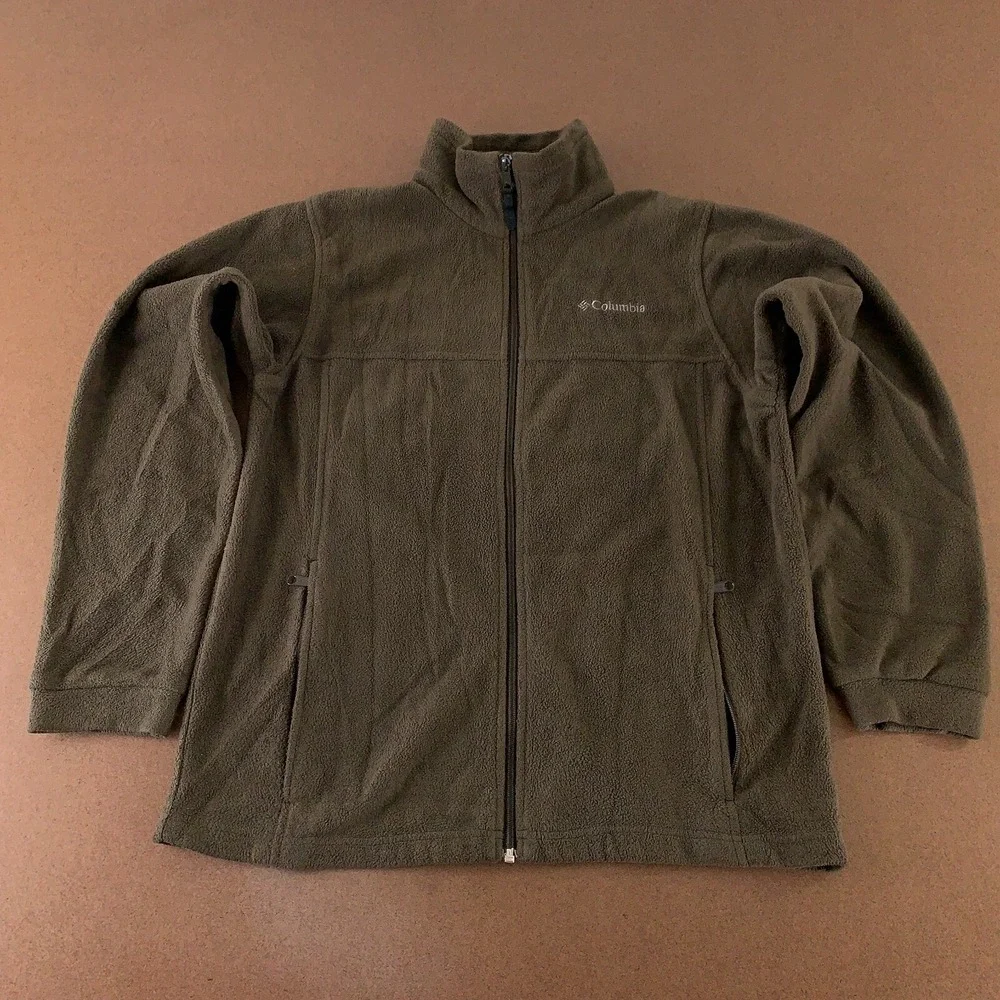 Columbia Youth Size 18/20 Brown Fleece Pocketed Full Zip Jacket